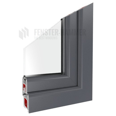 Fenster basaltgrau Doppelverglasung Kunststoff RAL 7012 | eBay